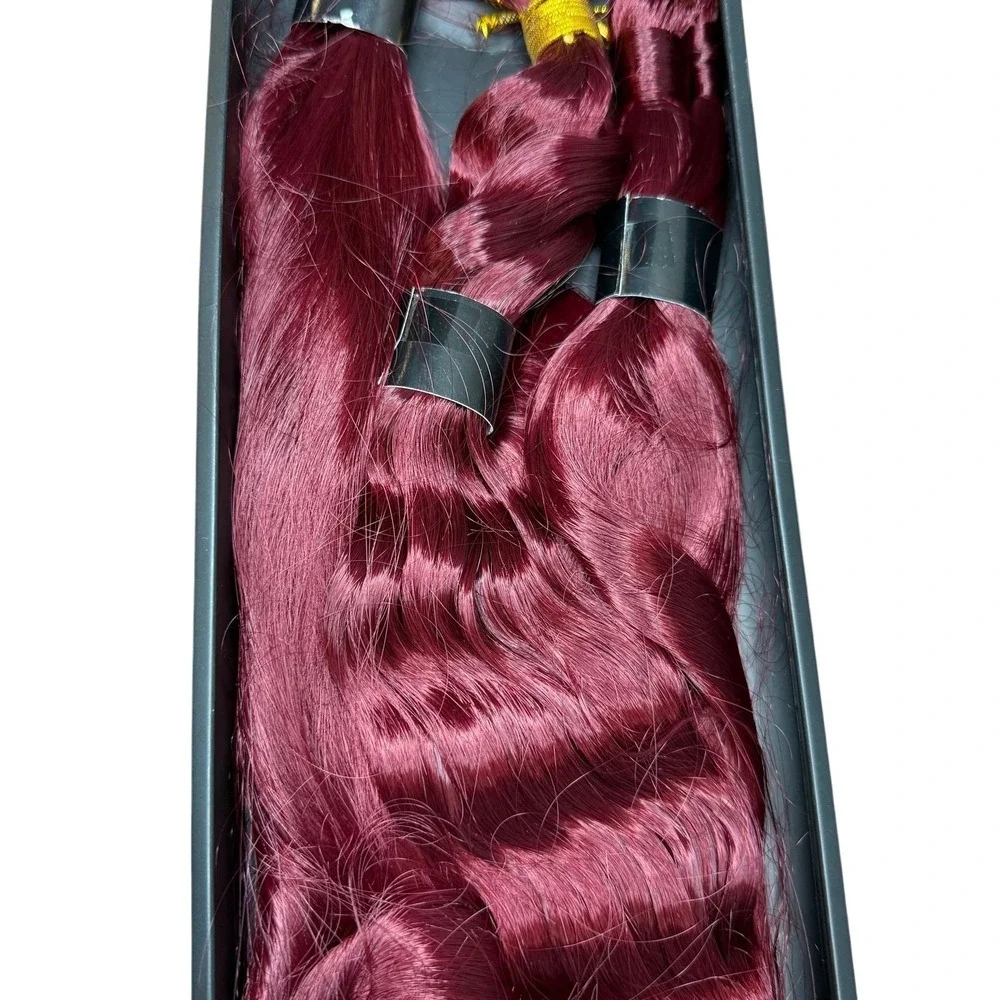 Dotrik Luxe Braids DLB Burgundy Wavy Braiding Hair‎ Extensions Pre-Curled Red